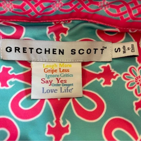 Gretchen Scott Designs Pink and Blue Long Sleeve Dress - Picture 5 of 6